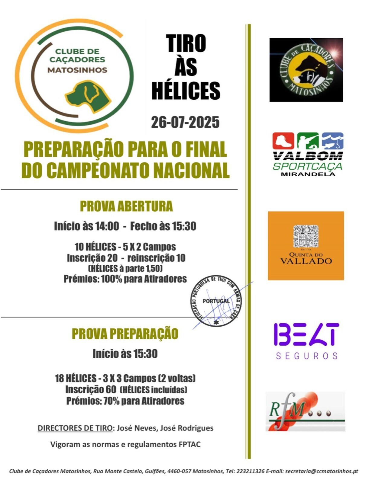 Prova de tiro desportivo / Tiro às Hélices