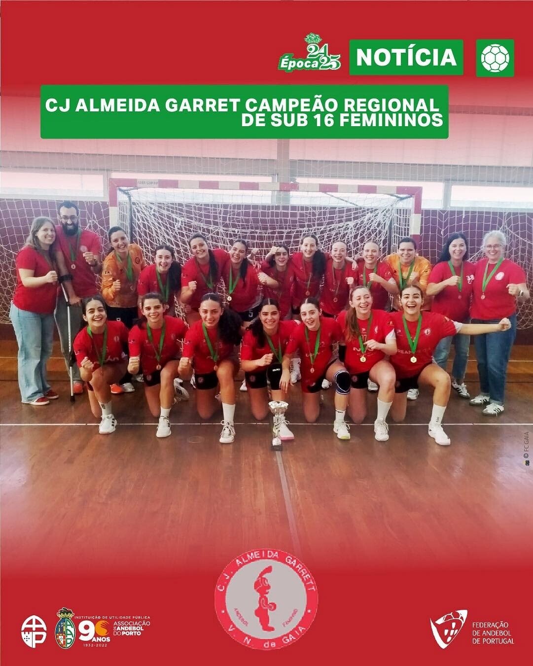 Andebol Sub-16: C. J. Almeida Garrett (f) e A. A. Águas Santas (f) sagram-se Campeões Regionais n...